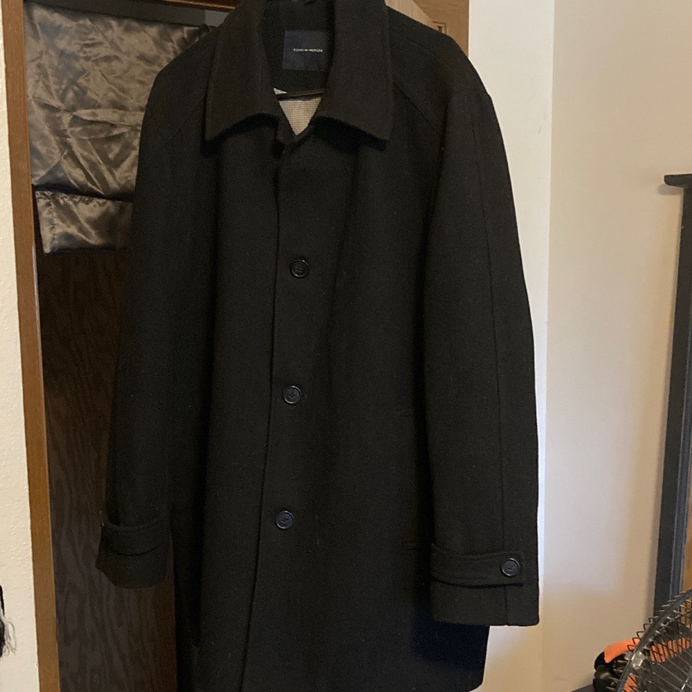 Tommy Hilfiger Men's Black peacoat, overcoat
